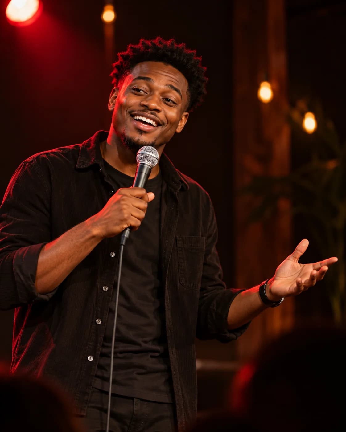 A comedian on stage